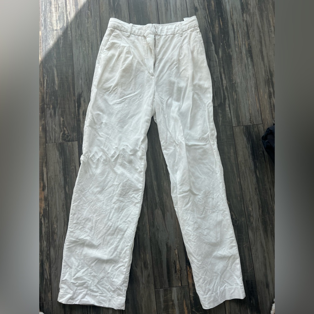 Aritzia Wilfred White Linen Pants